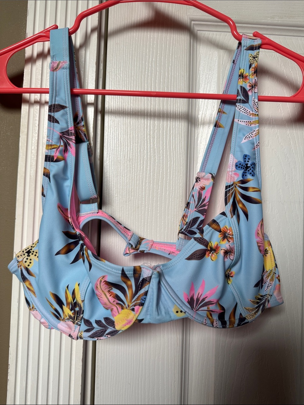 Kulani Kinis Light Blue Floral Bikini Top